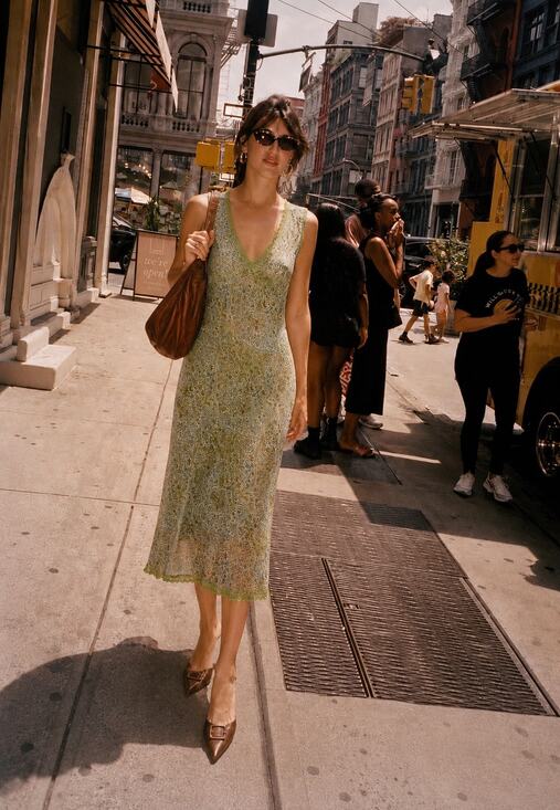 Vintage Dresses & Skirts - Vintage Y2K Green Paisley Mesh Overlay Slip Midi Dress Fairycore Boho Resort EUC